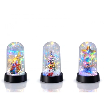 Nevamel® Yılbaşı Temalı Işıklı Dekoratif Cam Fanus - Model 10