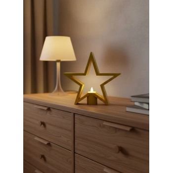 Nevamel® Yıldız Şeklinde Sarı Mumluk Loş Işık Ev Aksesuarı