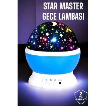 Nevamel® Yıldızlı Gökyüzü Projeksiyon Gece Lambası Hareketli Işık Şovu