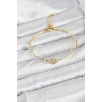 Nevamel® Yonca Model Gold Renk Kadın Bileklik 5886