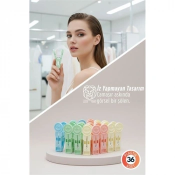Nevamel® Yuliya Serisi İz Bırakmaz Emoji  Premium Renkli Çamaşır Mandalı 36lı 722863
