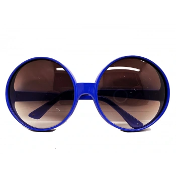 Nevamel Yuvarlak Yeşilçam 80 li 90 lı Yıllar Parti Gözlüğü Retro Mavi Renk