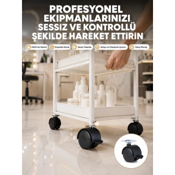 Nevamel® Zemin Korumalı Kilitli Ayak Tekerlek Seti 6 cm
