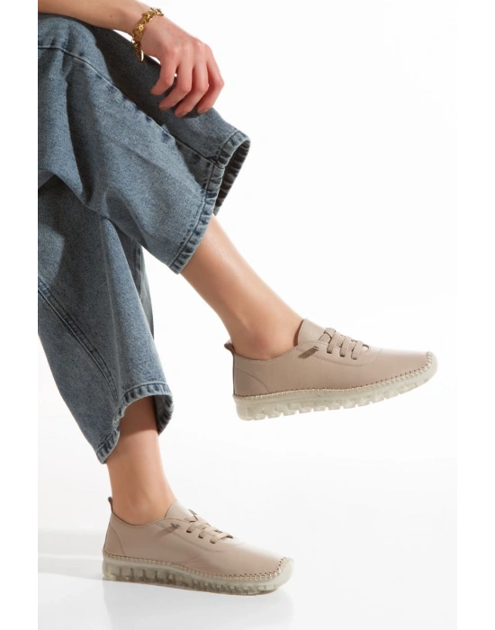 1701 VEFAZEN HAKİKİ DERİ SOFT ANATOMİK ŞEFFAF TABANLI KADIN AYAKKABISI