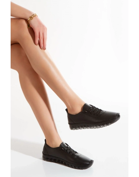 1701 VEFAZEN HAKİKİ DERİ SOFT ANATOMİK ŞEFFAF TABANLI KADIN AYAKKABISI