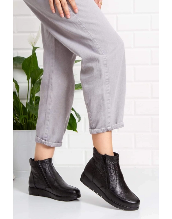 2012 AYMODA HAKİKİ DERİ FERMARLI  BAYAN KIŞLIK ANATOMİK RAHAT  BOT