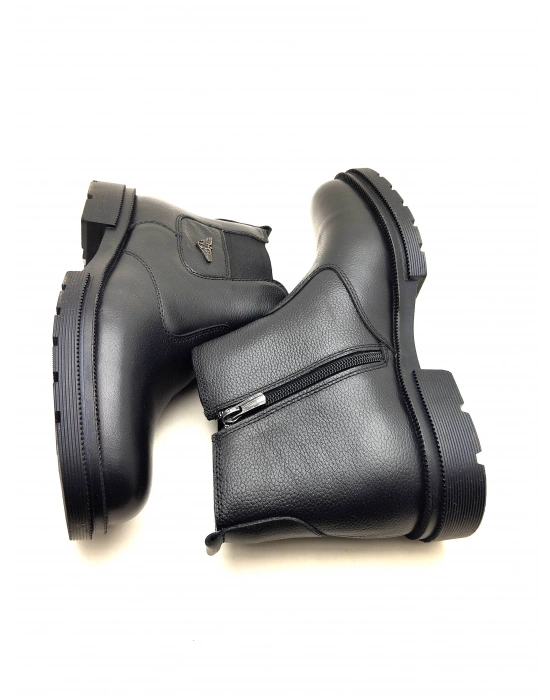 3407 AYMODA ERKEK İÇİ KÜRKLÜ RAHAT FERMARLI DERİ BOT