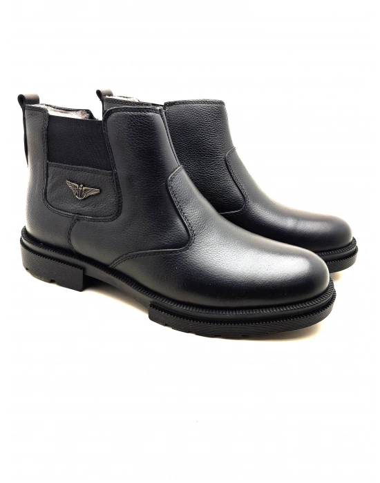 3407 AYMODA ERKEK İÇİ KÜRKLÜ RAHAT FERMARLI DERİ BOT