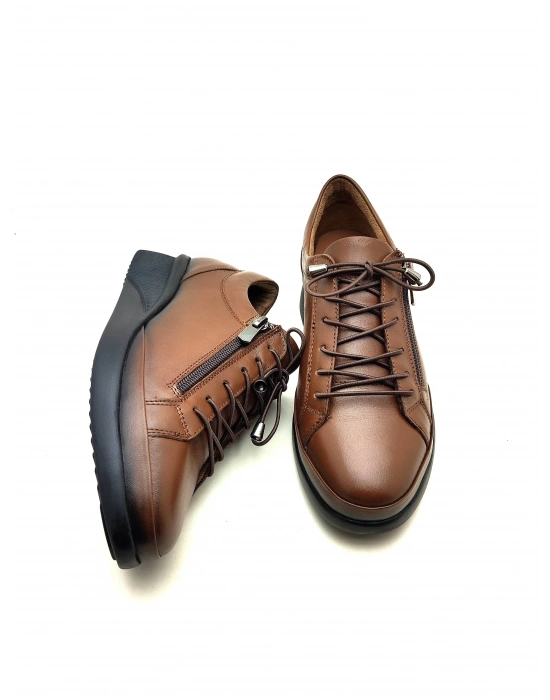 4051 AYMODA HAKİKİ DERİ FERMARLI ANATOMİK ŞIK  AYAKKABI