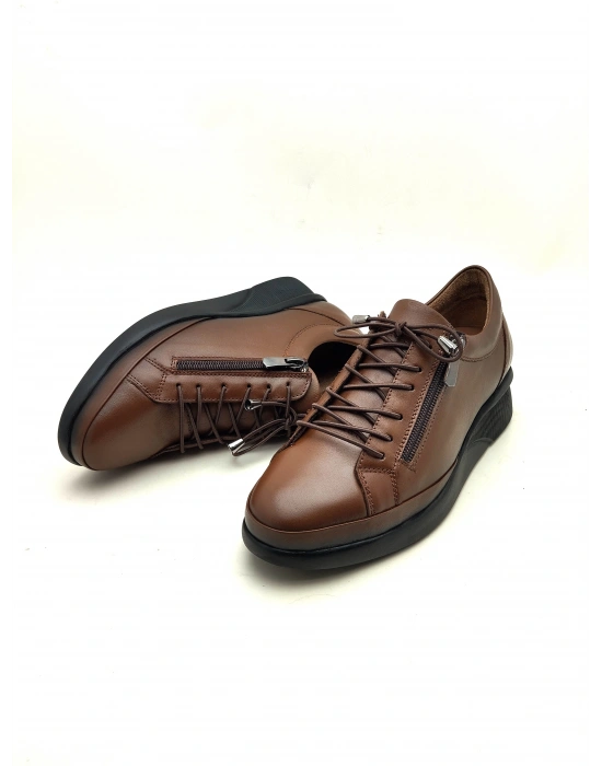 4051 AYMODA HAKİKİ DERİ FERMARLI ANATOMİK ŞIK  AYAKKABI