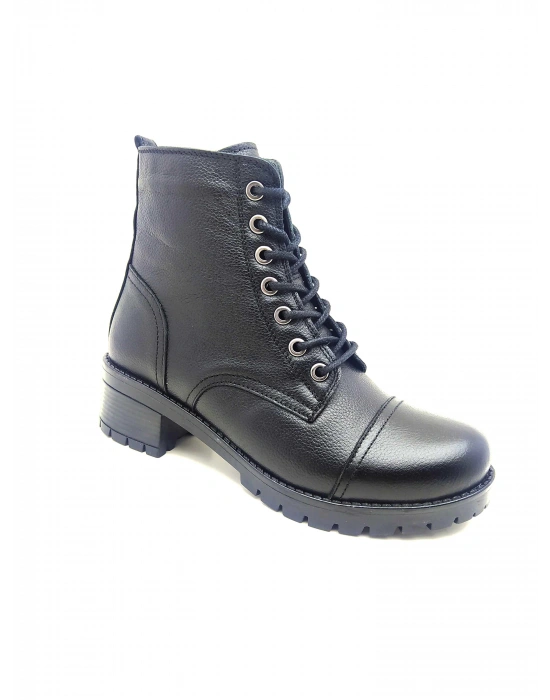 5002 MODA HAKİKİ DERİ KISA FERMARLI BAĞCIKLI KADIN POSTAL BOT