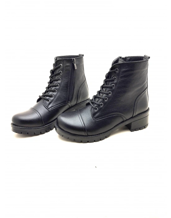 5002 MODA HAKİKİ DERİ KISA FERMARLI BAĞCIKLI KADIN POSTAL BOT