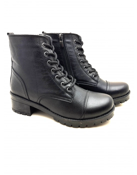 5002 MODA HAKİKİ DERİ KISA FERMARLI BAĞCIKLI KADIN POSTAL BOT