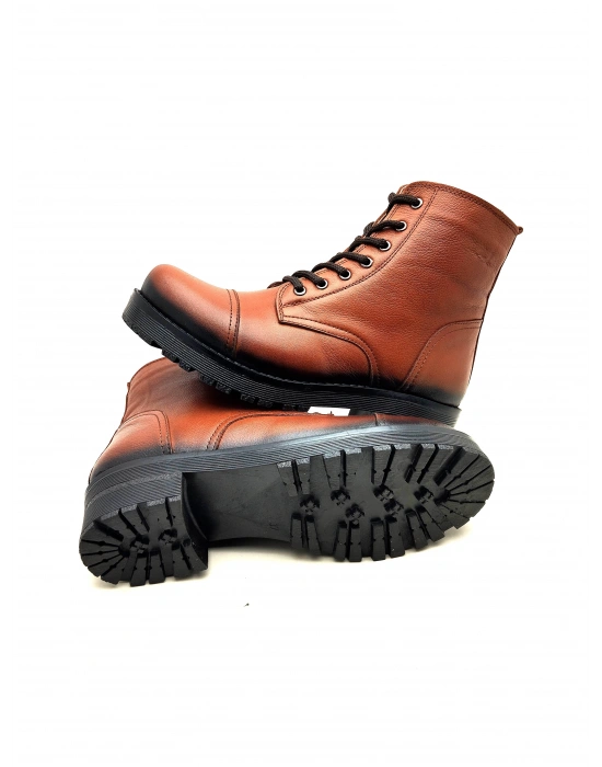 5002 MODA HAKİKİ DERİ KISA FERMARLI BAĞCIKLI KADIN POSTAL BOT