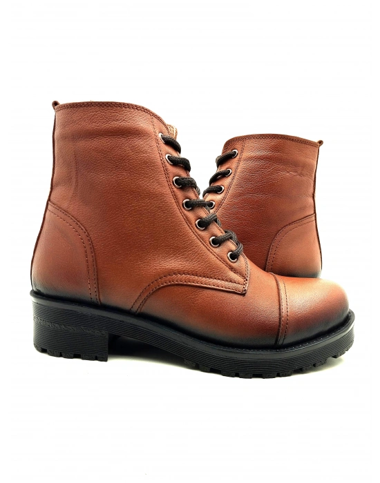 5002 MODA HAKİKİ DERİ KISA FERMARLI BAĞCIKLI KADIN POSTAL BOT