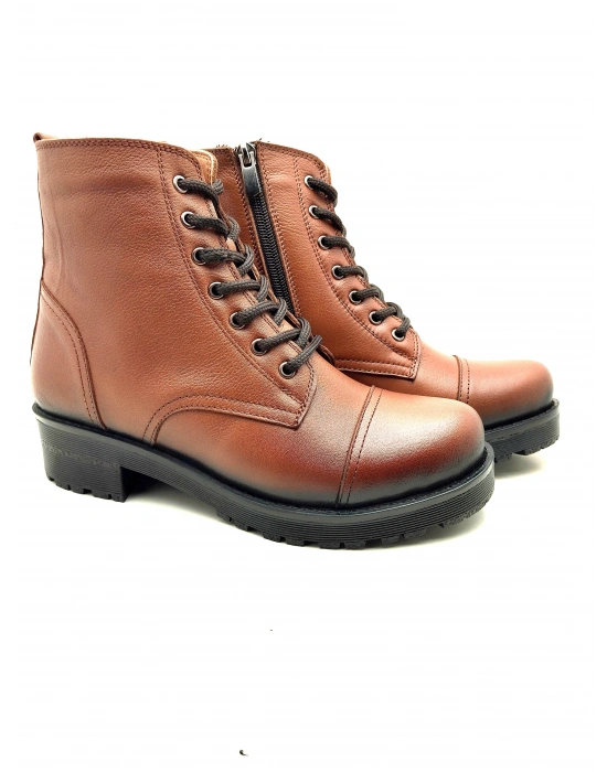 5002 MODA HAKİKİ DERİ KISA FERMARLI BAĞCIKLI KADIN POSTAL BOT