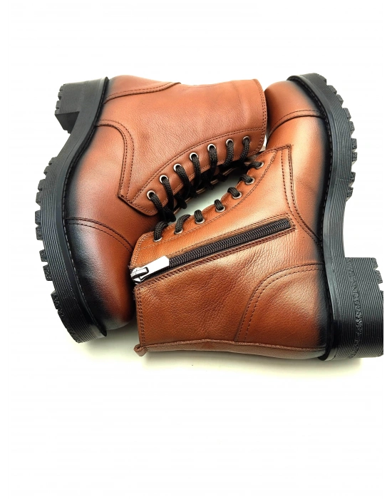 5002 MODA HAKİKİ DERİ KISA FERMARLI BAĞCIKLI KADIN POSTAL BOT