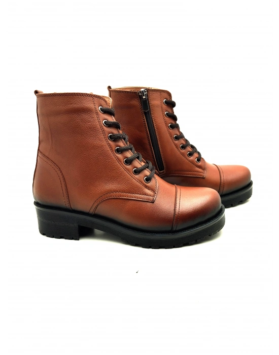 5002 MODA HAKİKİ DERİ KISA FERMARLI BAĞCIKLI KADIN POSTAL BOT