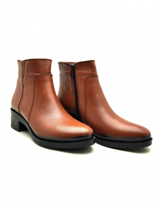 5008 AYMODA HAKİKİ DERİ TOPUKLU RAHAT KONFORLU ŞIK KADIN BOTU