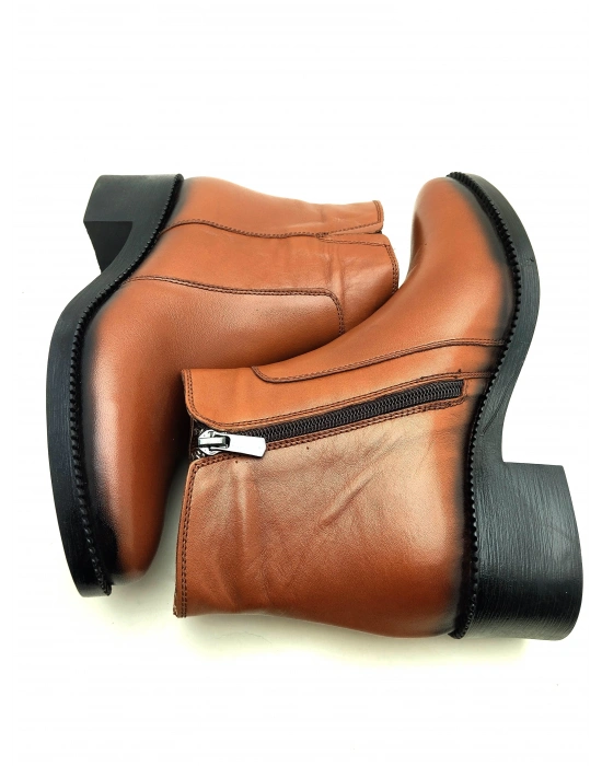 5008 AYMODA HAKİKİ DERİ TOPUKLU RAHAT KONFORLU ŞIK KADIN BOTU