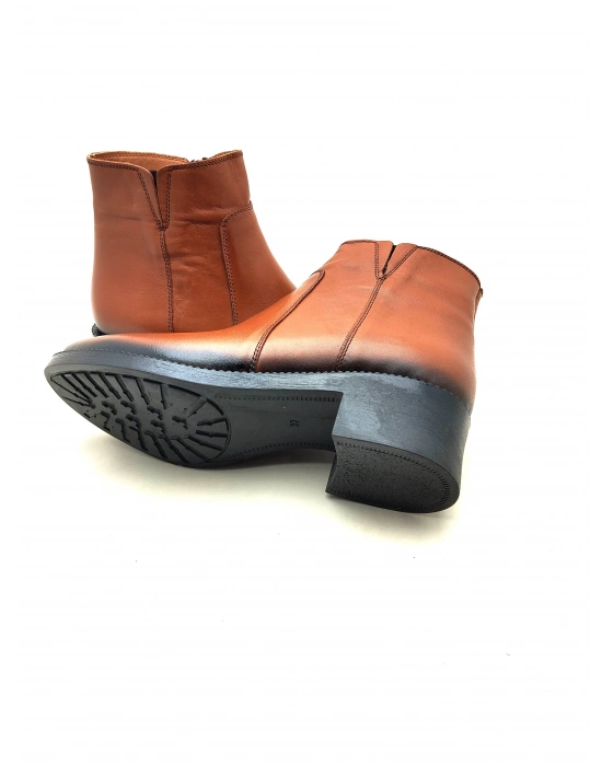 5008 AYMODA HAKİKİ DERİ TOPUKLU RAHAT KONFORLU ŞIK KADIN BOTU