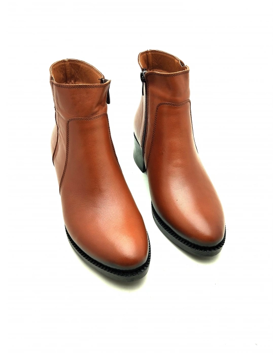 5008 AYMODA HAKİKİ DERİ TOPUKLU RAHAT KONFORLU ŞIK KADIN BOTU