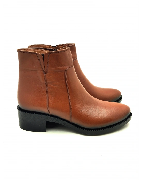 5008 AYMODA HAKİKİ DERİ TOPUKLU RAHAT KONFORLU ŞIK KADIN BOTU