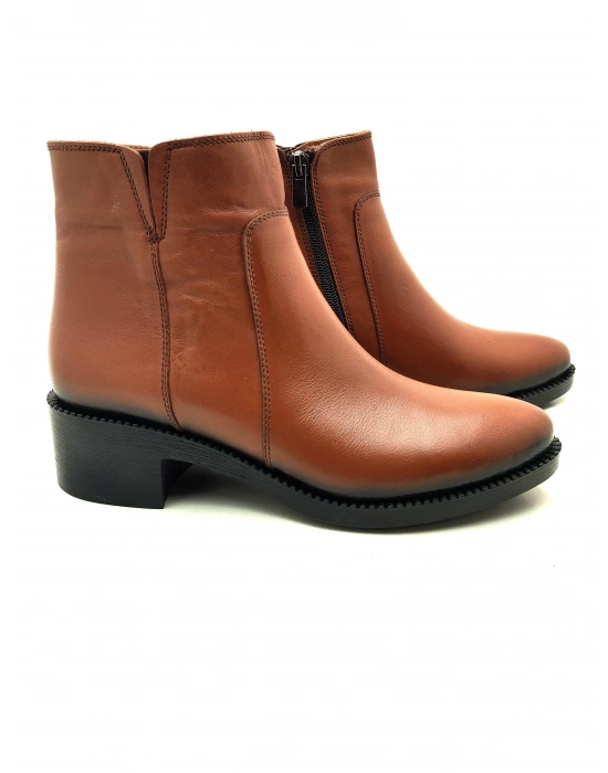 5008 AYMODA HAKİKİ DERİ TOPUKLU RAHAT KONFORLU ŞIK KADIN BOTU