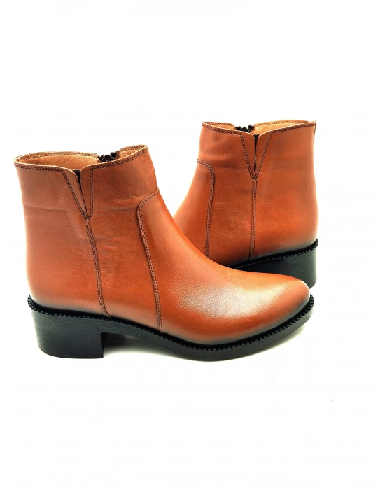 5008 AYMODA HAKİKİ DERİ TOPUKLU RAHAT KONFORLU ŞIK KADIN BOTU