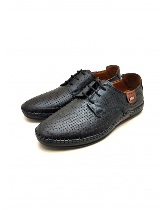 574 CATELLİ BAĞLI SOFT ERKEK İÇİ DIŞI DERİ  LAZER BASKILI CONFORT AYAKKABI