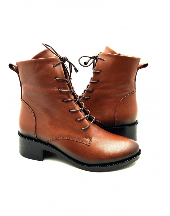 9050 AYMODA DERİ SİVRİ KALIP KLASİK RAHAT BOT