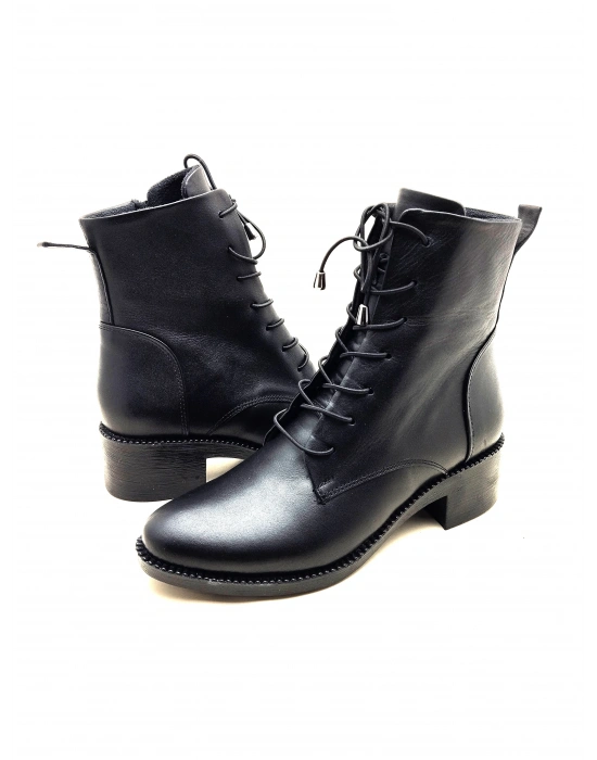 9050 AYMODA DERİ SİVRİ KALIP KLASİK RAHAT BOT