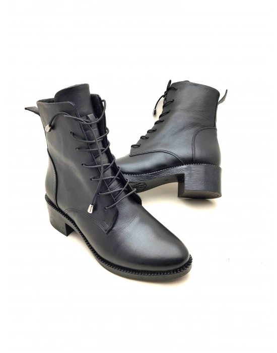 9050 AYMODA DERİ SİVRİ KALIP KLASİK RAHAT BOT