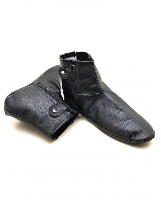 AYMODA ERKEK HAKİKİ DERİ İÇİ PAMUK ASTARLI FERMARLI LASTİKLİ MES