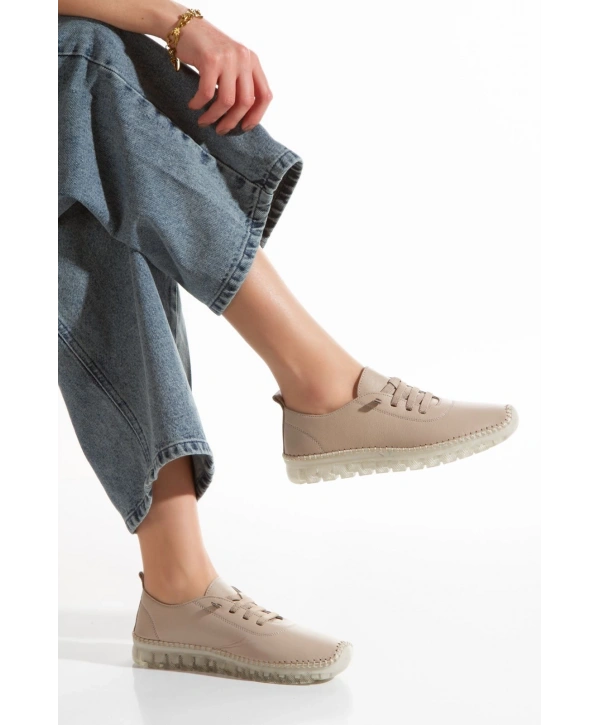 1701 VEFAZEN HAKİKİ DERİ SOFT ANATOMİK ŞEFFAF TABANLI KADIN AYAKKABISI