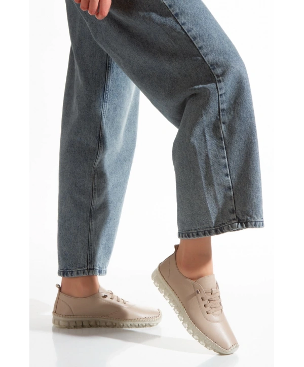 1701 VEFAZEN HAKİKİ DERİ SOFT ANATOMİK ŞEFFAF TABANLI KADIN AYAKKABISI