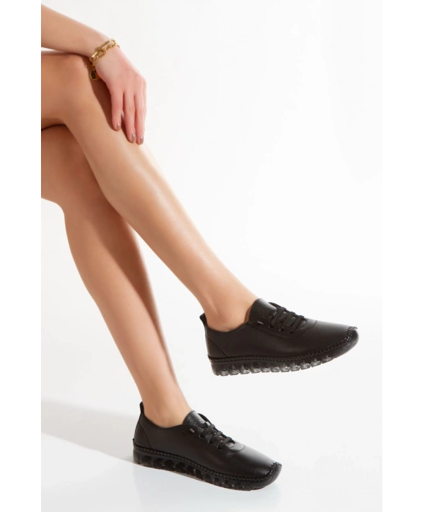 1701 VEFAZEN HAKİKİ DERİ SOFT ANATOMİK ŞEFFAF TABANLI KADIN AYAKKABISI