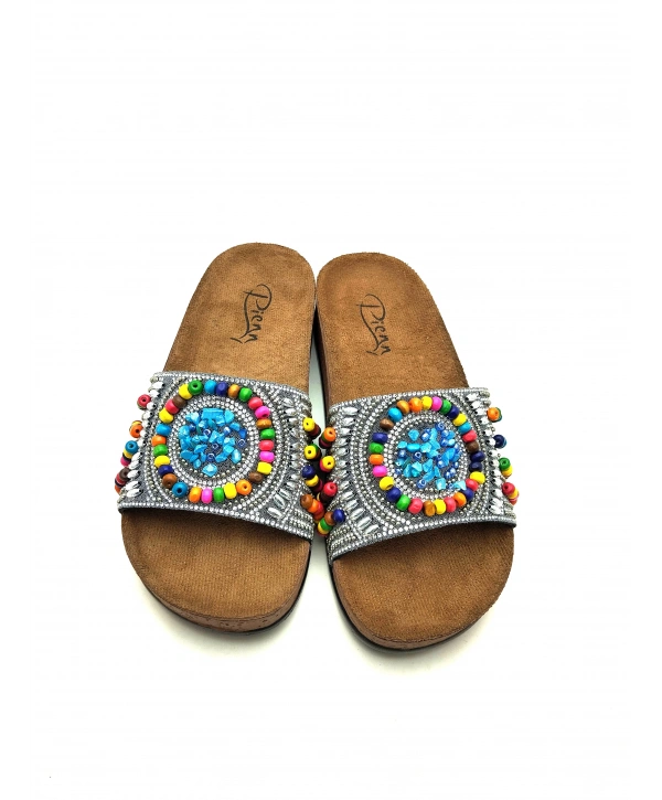 20050 PİENN TAŞLI ÇOK RENKLİ ANATOMİK BAYAN TERLİĞİ