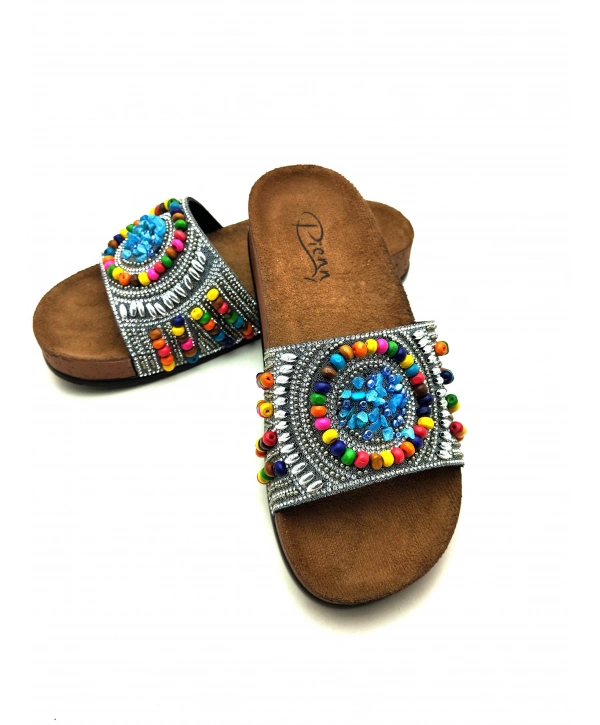 20050 PİENN TAŞLI ÇOK RENKLİ ANATOMİK BAYAN TERLİĞİ