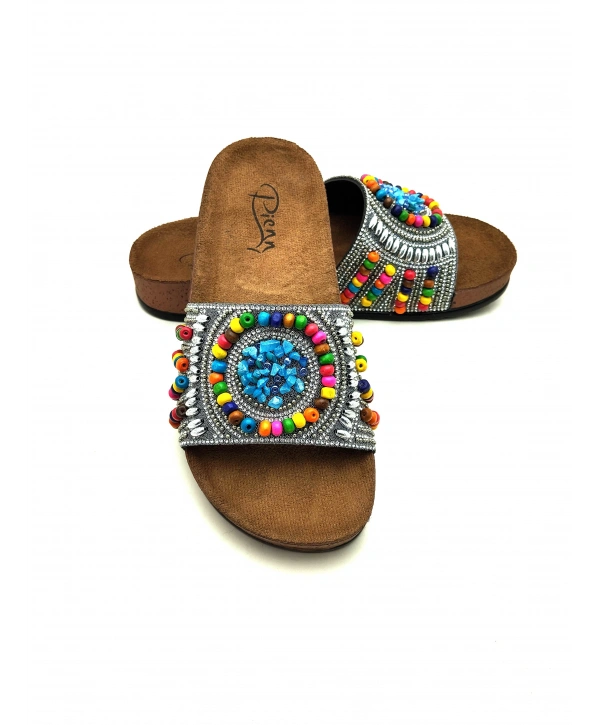 20050 PİENN TAŞLI ÇOK RENKLİ ANATOMİK BAYAN TERLİĞİ