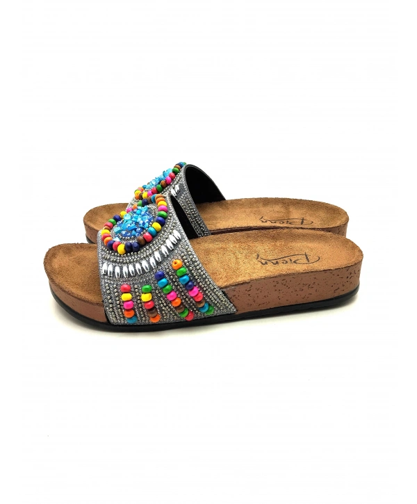 20050 PİENN TAŞLI ÇOK RENKLİ ANATOMİK BAYAN TERLİĞİ