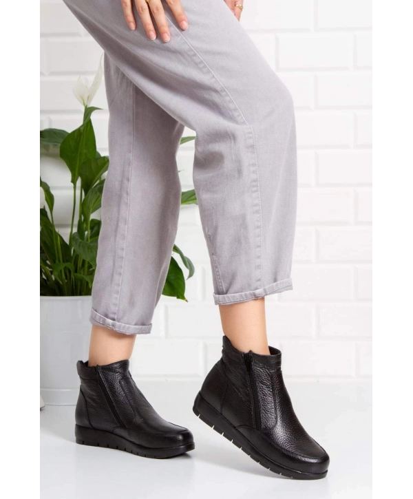 2012 AYMODA HAKİKİ DERİ FERMARLI  BAYAN KIŞLIK ANATOMİK RAHAT  BOT