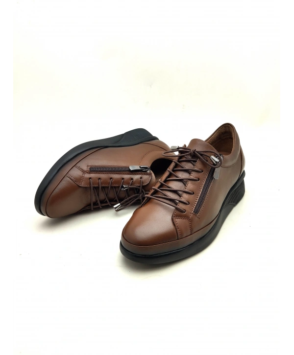 4051 AYMODA HAKİKİ DERİ FERMARLI ANATOMİK ŞIK  AYAKKABI