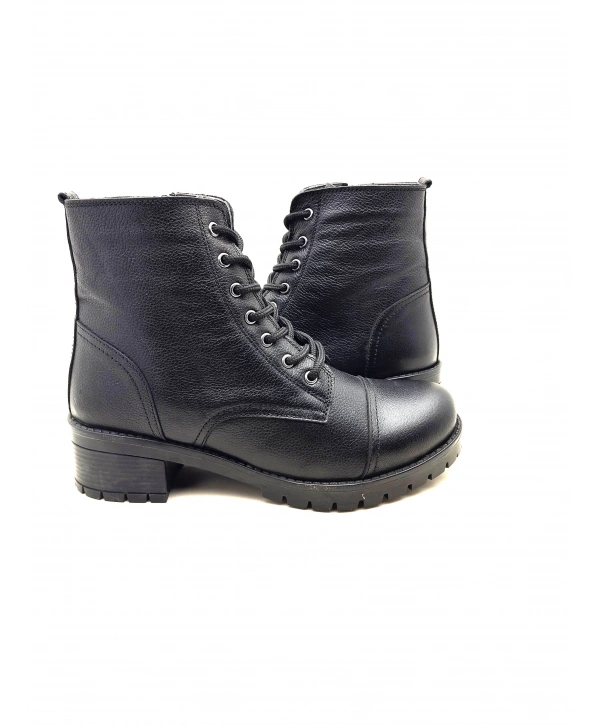 5002 MODA HAKİKİ DERİ KISA FERMARLI BAĞCIKLI KADIN POSTAL BOT