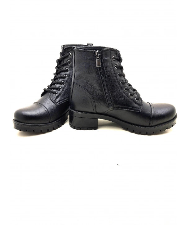 5002 MODA HAKİKİ DERİ KISA FERMARLI BAĞCIKLI KADIN POSTAL BOT