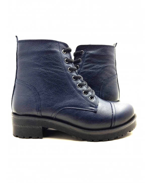 5002 MODA HAKİKİ DERİ KISA FERMARLI BAĞCIKLI KADIN POSTAL BOT