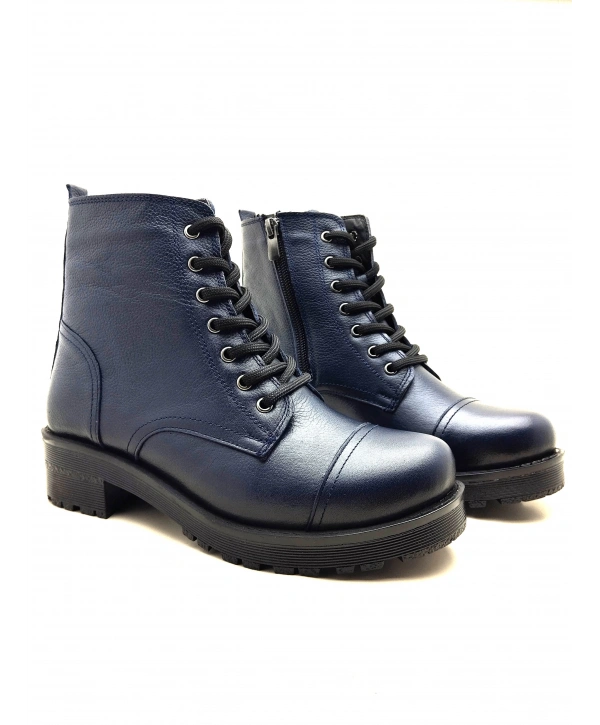 5002 MODA HAKİKİ DERİ KISA FERMARLI BAĞCIKLI KADIN POSTAL BOT