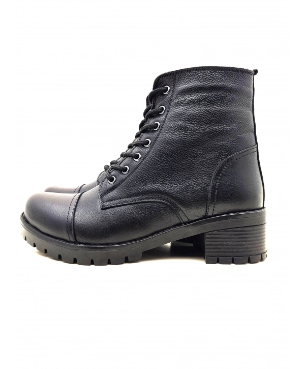 5002 MODA HAKİKİ DERİ KISA FERMARLI BAĞCIKLI KADIN POSTAL BOT