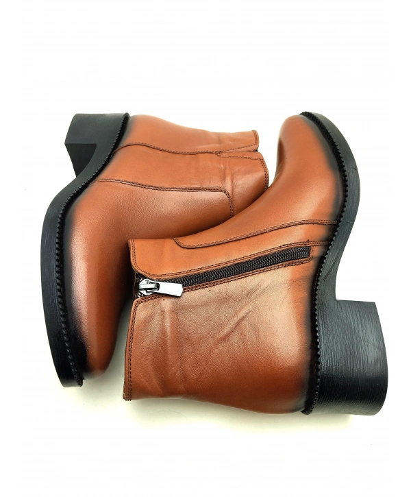 5008 AYMODA HAKİKİ DERİ TOPUKLU RAHAT KONFORLU ŞIK KADIN BOTU