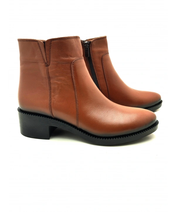 5008 AYMODA HAKİKİ DERİ TOPUKLU RAHAT KONFORLU ŞIK KADIN BOTU